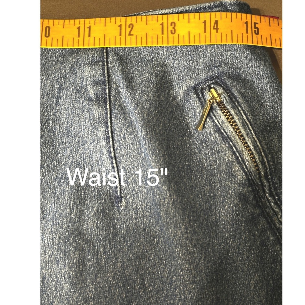 Vintage Vanilia Denim Jeans Womens 30" Waist High Rise Straight Leg Zip Pockets - Picture 14 of 16